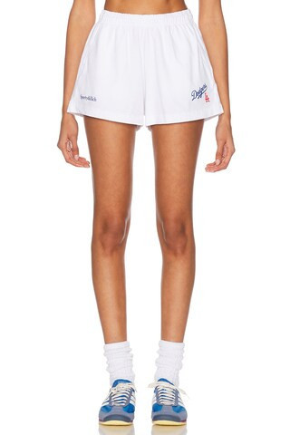 Sporty & Rich X LA Dodgers Serif Disco Short in White | FWRD 