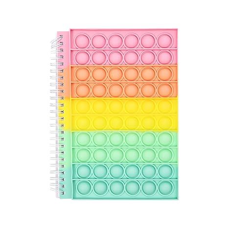 Aurlust Bubble Fidget Pop-On-It Spiral Notebook with Keychain College Ruled Paper Decompression T... | Amazon (US)
