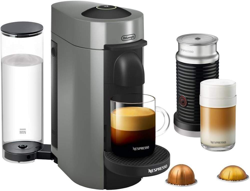 Nespresso Vertuo Plus Coffee and Espresso Maker by De'Longhi, Grey with Aeroccino Milk Frother | Amazon (US)