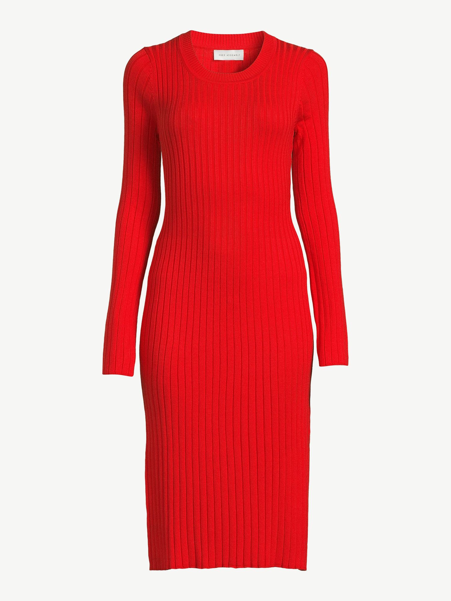 Free Assembly Women's Pleated Sweater Midi Dress | Walmart (US)