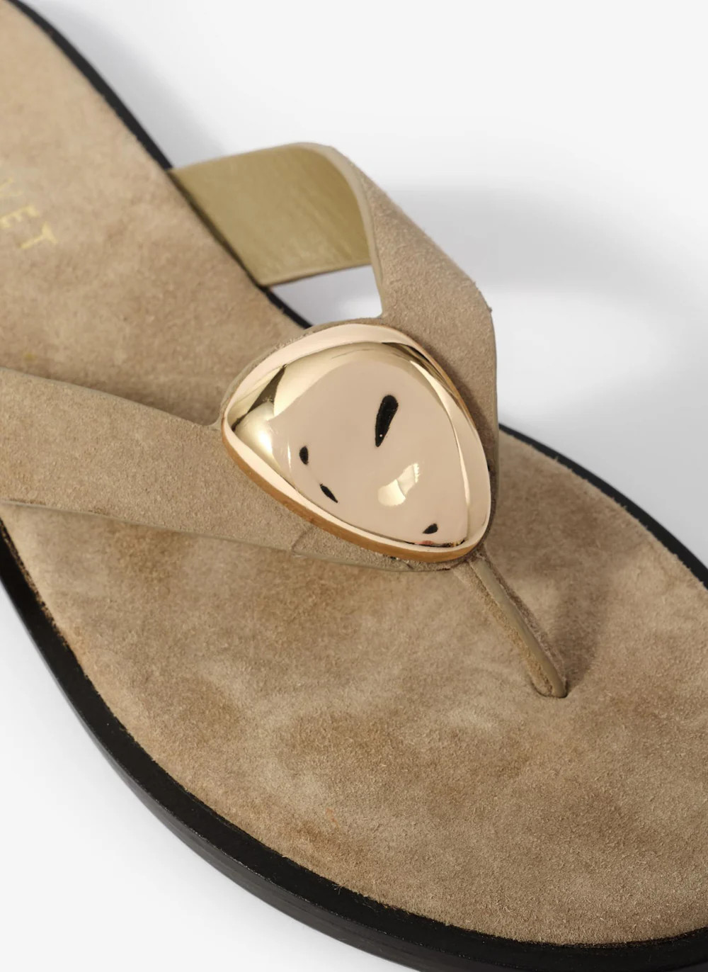 Nova Khaki Suede Flip Flop Sandals | Mint Velvet