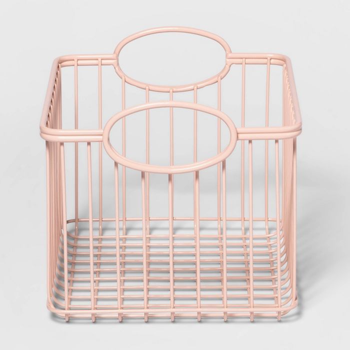 Small Wire Stackable Storage Basket Pink - Pillowfort™ | Target
