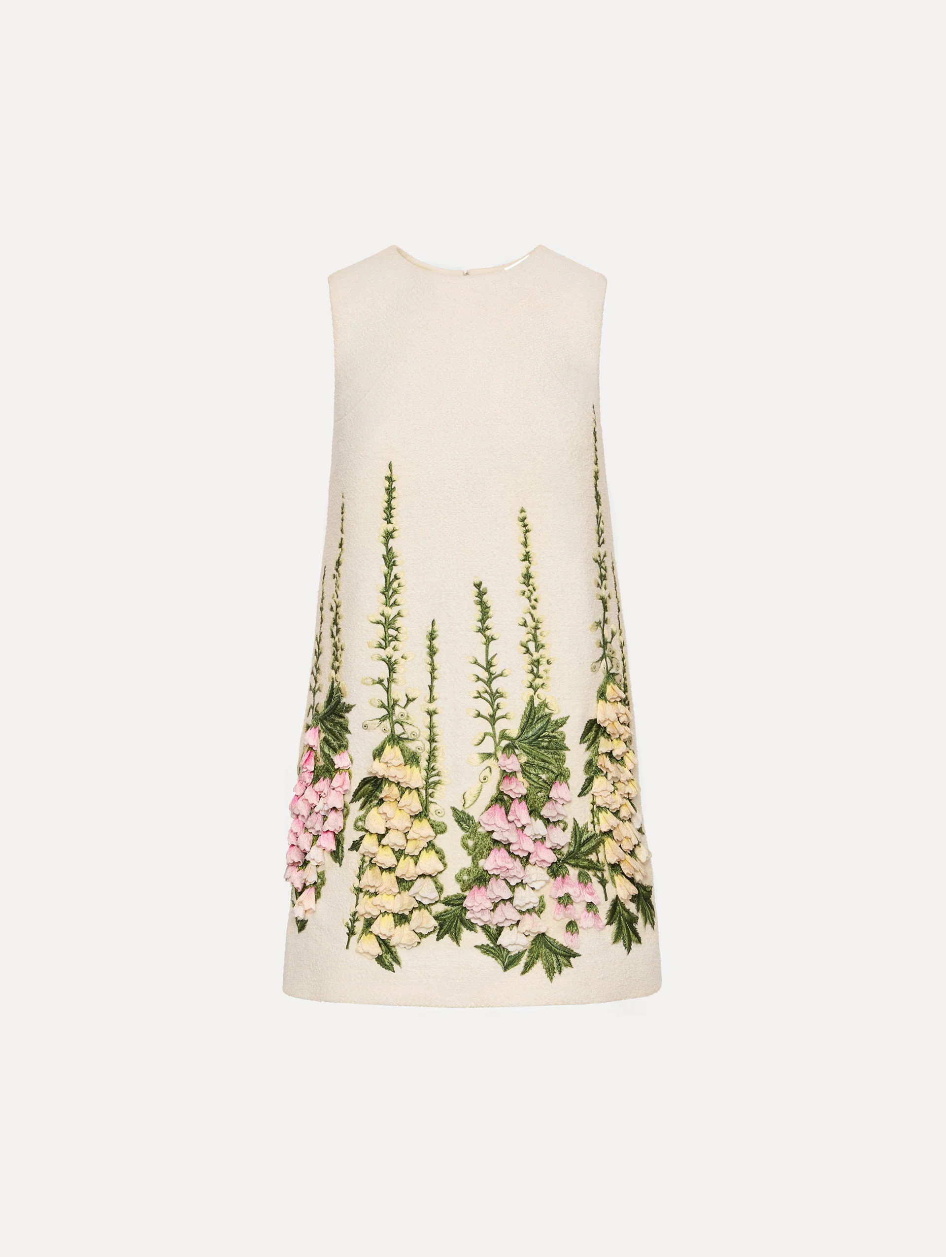 Foxglove Embroidered Tweed Shift Dress | Oscar de la Renta