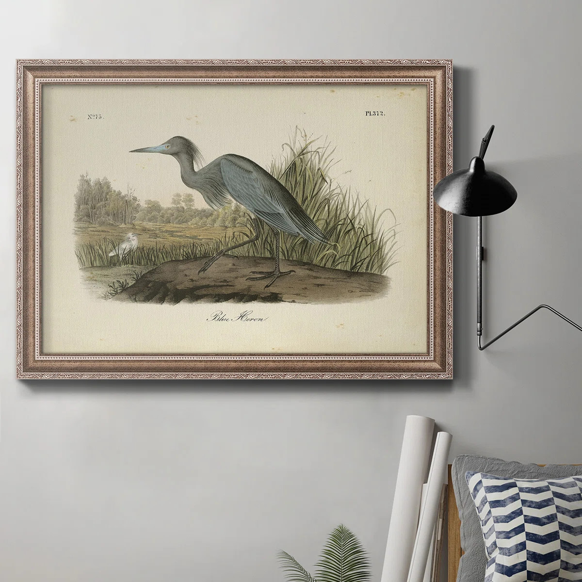 " Blue Heron " by John Audubon Painting Print | Wayfair North America