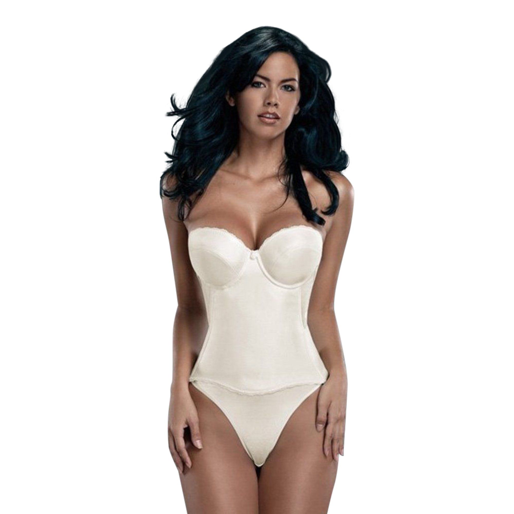 Flattering Me Low-Back Longline Bridal Bra Bustier 728, Ivory | Walmart (US)