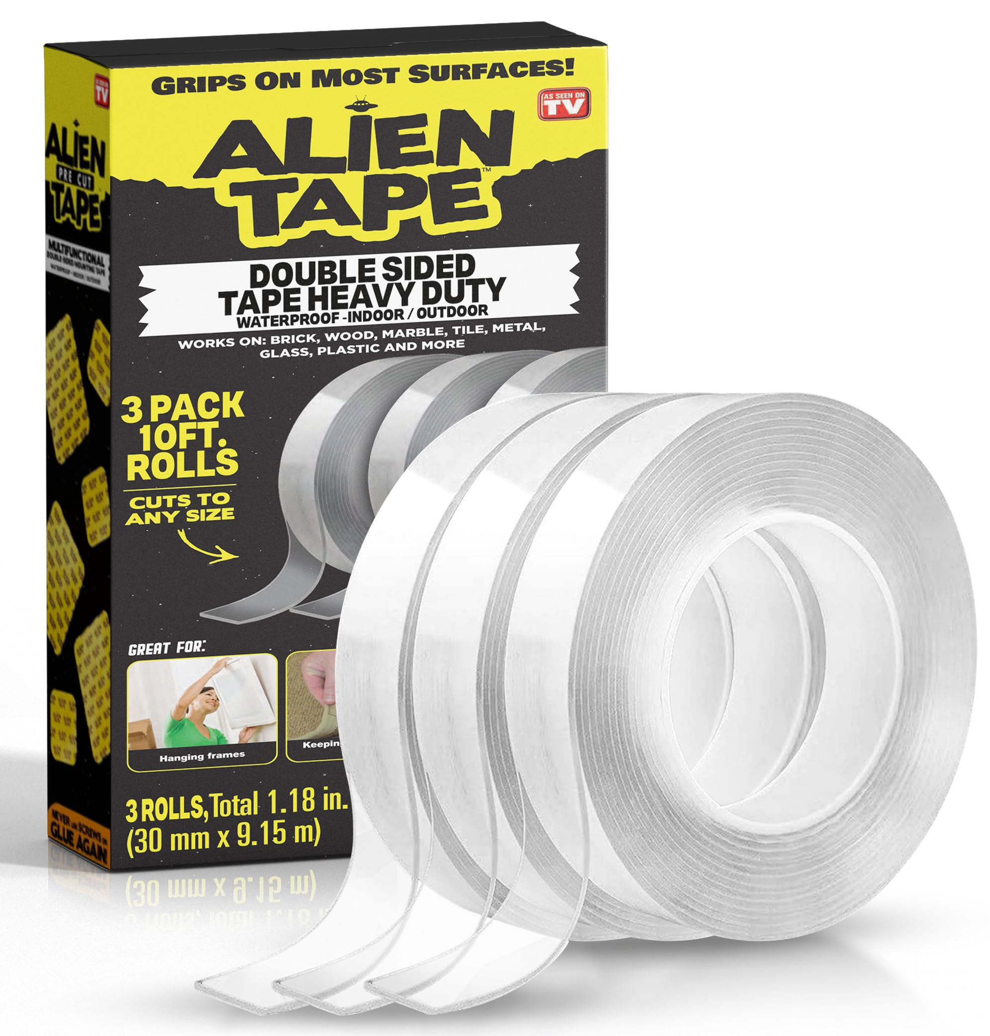 ALIEN TAPE Double Sided Tape Heavy Duty, Nano Tape, Double Sided Mounting Tape, Heavy Duty Double... | Amazon (US)