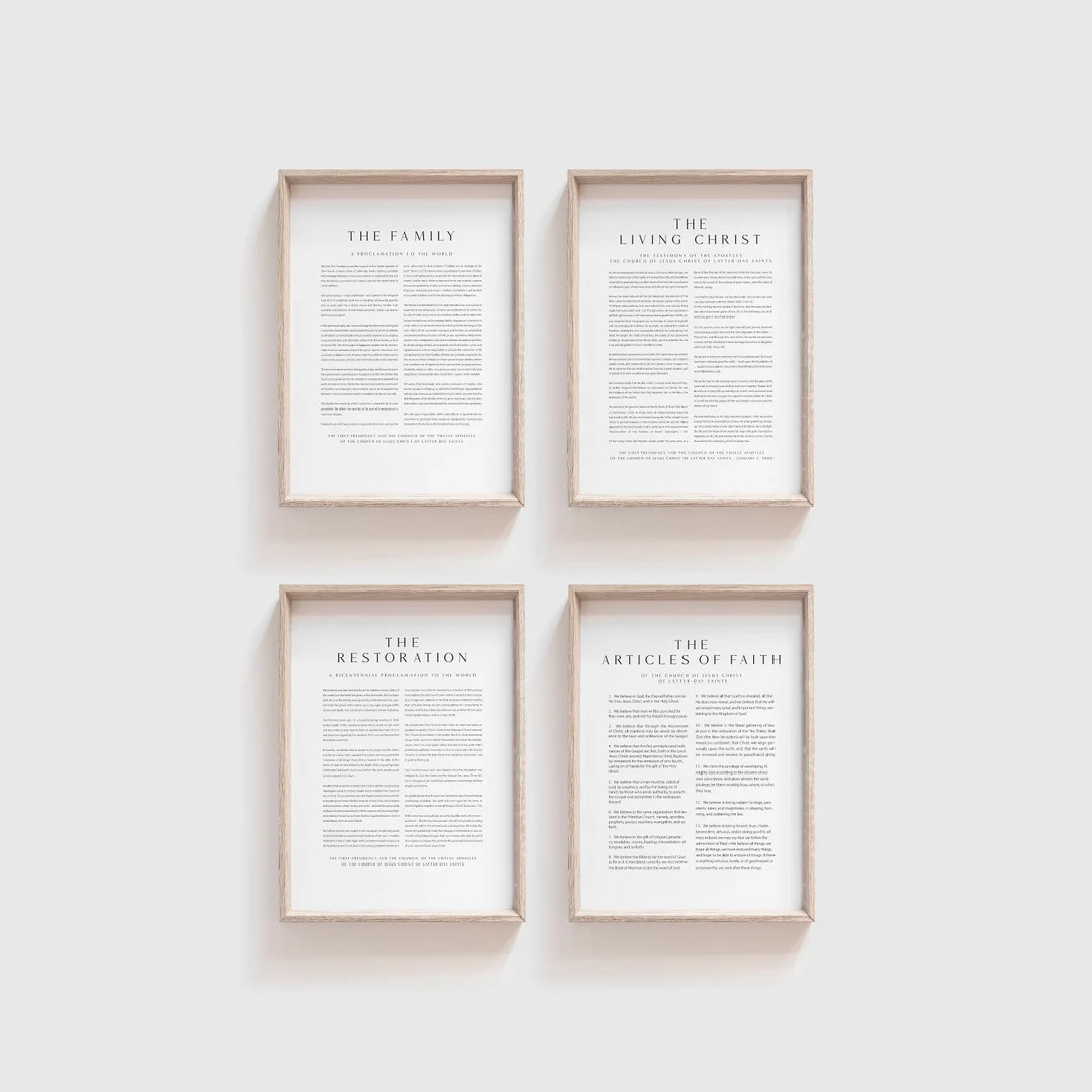 LDS Proclamation Bundle 5 Sizes Living Christ Family Proclamation Restoration Proclamation Articl... | Etsy (US)