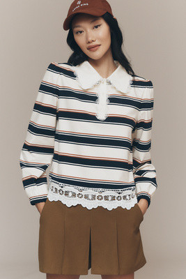 & Layered Lace Rugby Top | Anthropologie (US)