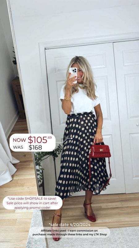 Use code SHOPSALE to save on the pleated skirt!