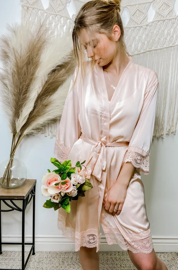 Bride Robe  Bridesmaid Robes  Bridal Robe  Silk Satin & - Etsy | Etsy (US)
