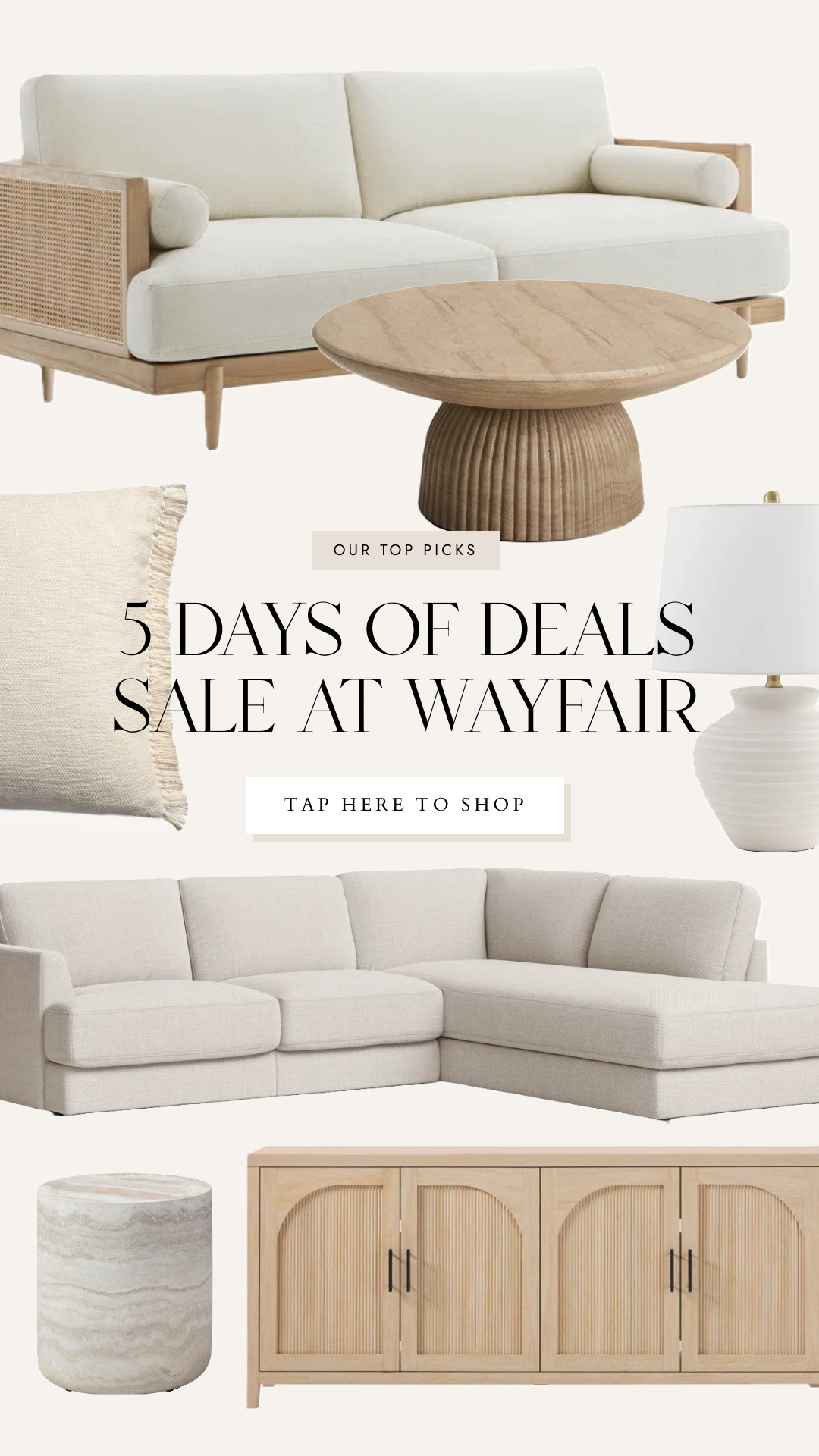Our top picks from the 5 Days of Deals sale at Wayfair! Sofa, coffee table, side table, accent chair, buffet, media console, table lamp, throw pillow 

 #LTKHome #LTKSaleAlert #LTKFindsUnder100