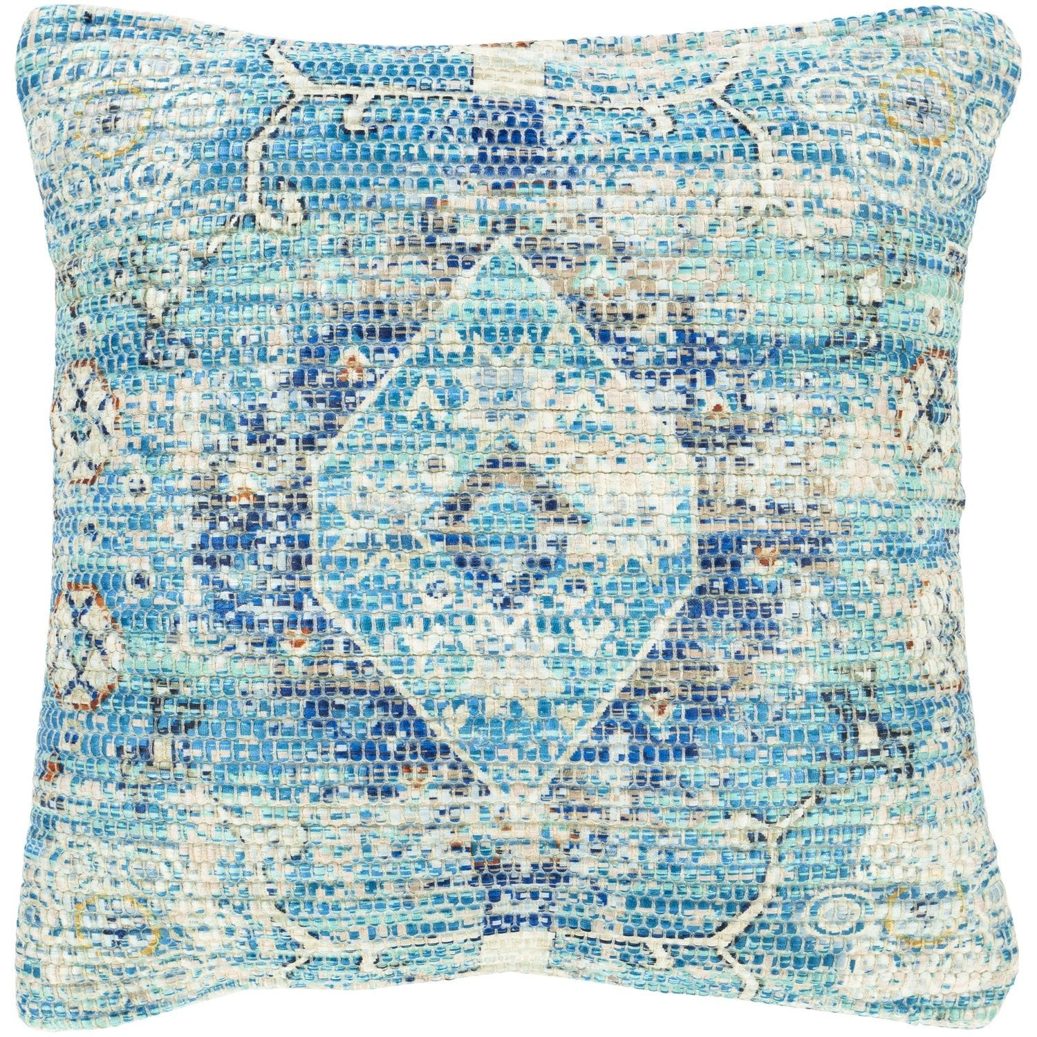 Devonshire Woven Pillow in Aqua | Burke Decor