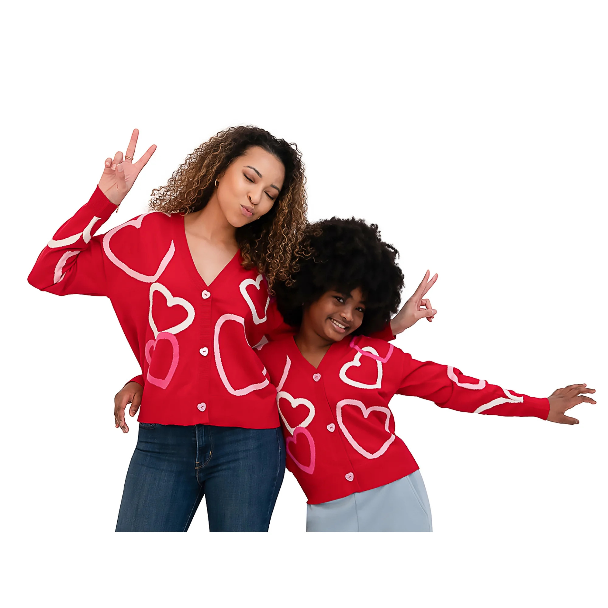 Jollidays Mommy & Me Button Front Chenille Heart Cardigan | Walmart (US)