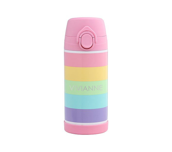 Mackenzie Pastel Multi Stripe Water Bottle | Pottery Barn Kids