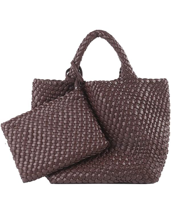 YILCER Large Woven Tote Handbag for Women, Vegan Leather Tote Bag Big Capacity Ladies Top-handle ... | Amazon (UK)