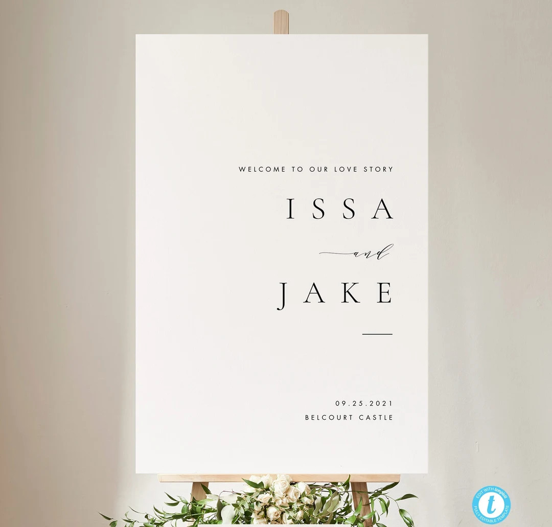 Elegant Wedding Signs Wedding Welcome Sign Template Download Modern Wedding Sign Printable Welcom... | Etsy (US)