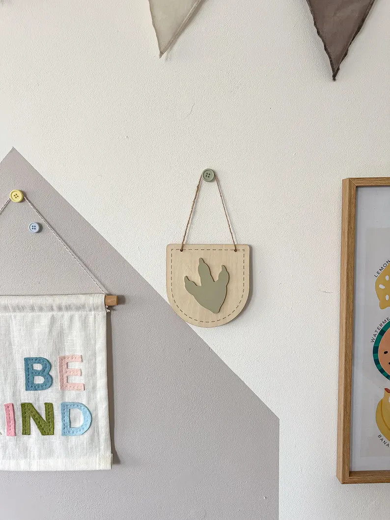 Dinosaur Footprint Pennant Banner: Kids Room Decor - Etsy UK | Etsy (Global)