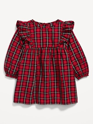 Long-Sleeve Plaid Seersucker Dress for Baby | Old Navy (US)