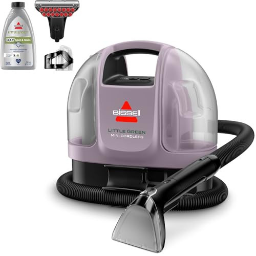BISSELL Little Green Mini Cordless Portable Carpet and Upholstery Deep Cleaner, Car/Auto Detailer, with HydroRinse Self-Cleaning Tool and 4" Tough Stain Tool, Limited Edition Color Dusk Pink, 4015F | Amazon (US)