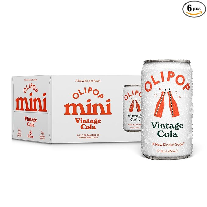 OLIPOP Minis Prebiotic Soda Pop, Vintage Cola, Pantry Pack Packed with Prebiotics, Fiber, and Bot... | Amazon (US)