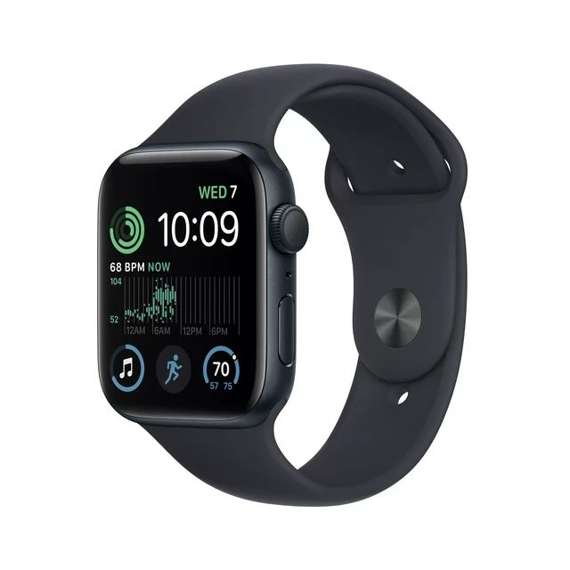 Apple Watch SE (2nd Gen) GPS 44mm Midnight Aluminum Case with Midnight Sport Band - M/L - Walmart... | Walmart (US)