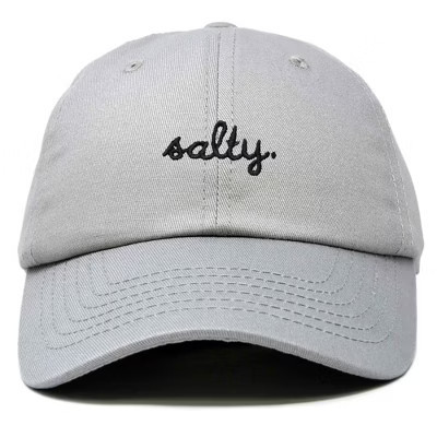 Dalix Salty Embroidered Cotton Beach Baseball Cap Adjustable Dad Hat Womens in Gray | Target
