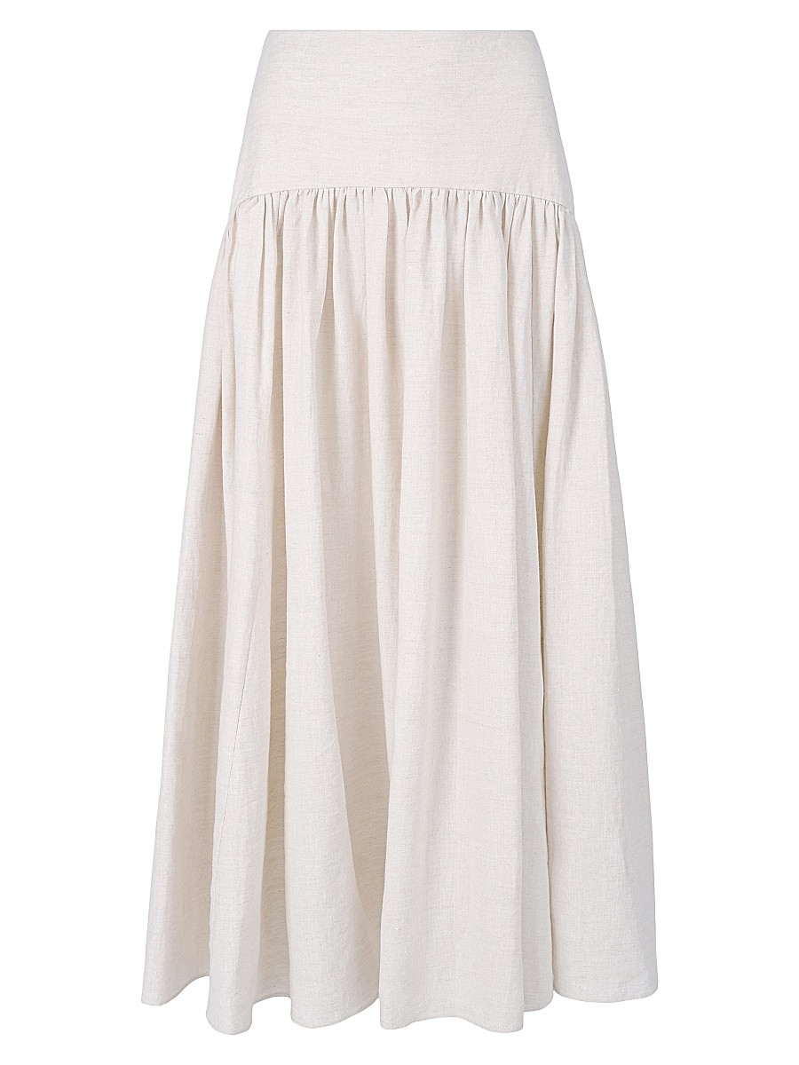 Women's Procida Drop-Waist Linen Maxi Skirt - Natural - Size 00 | Saks Fifth Avenue