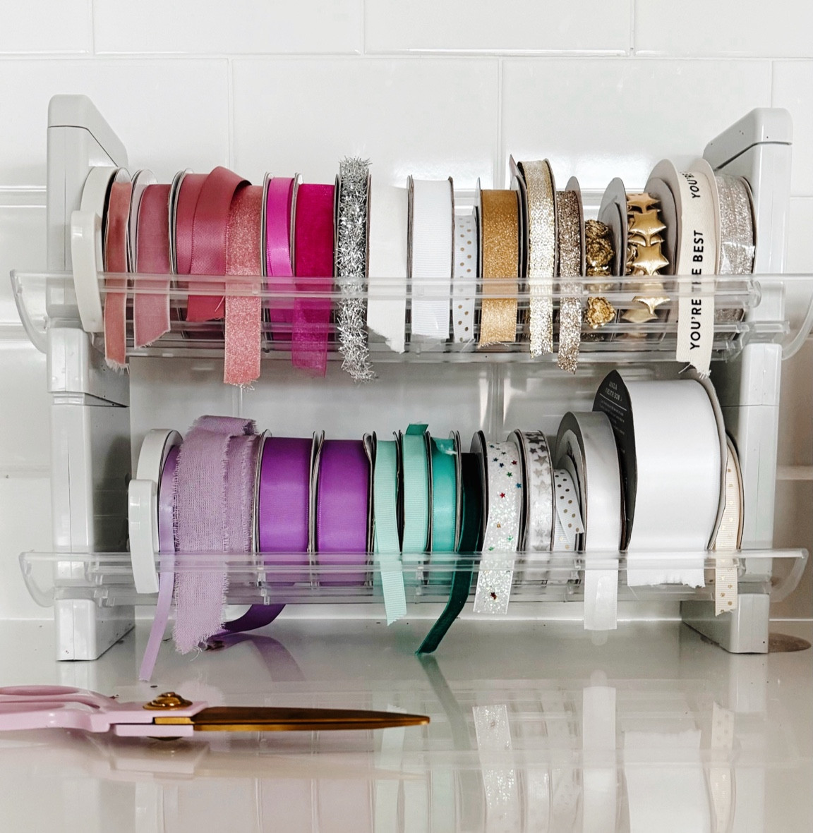 Stackable Ribbon Organizer (and holds ribbon in place!) love from Amazon 

#LTKHome #LTKFindsUnder50