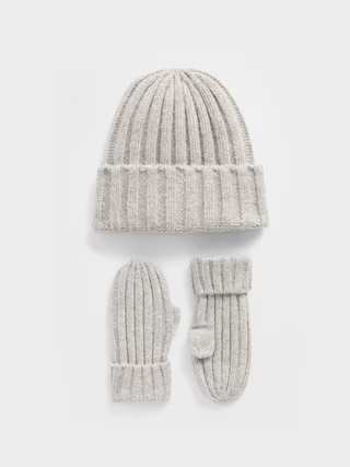 Baby & Toddler CashSoft Rib Beanie & Mittens Set | Gap (US)