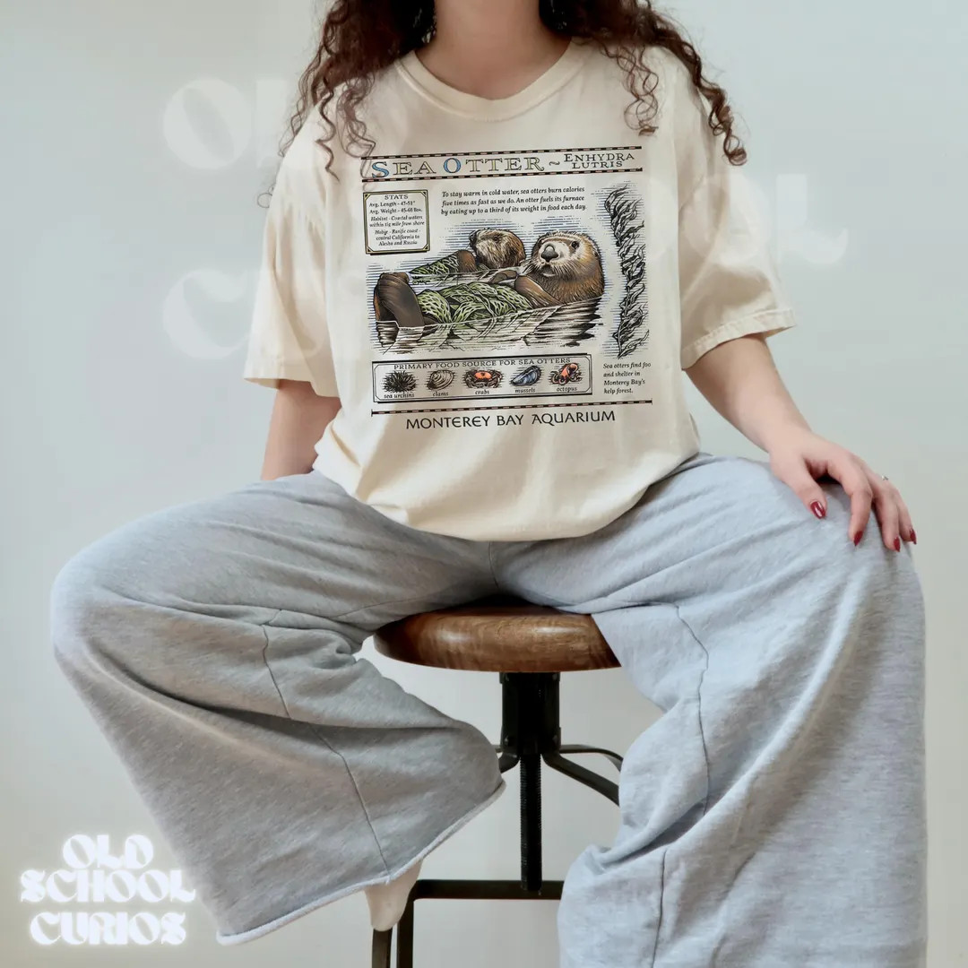 Comfort Colors® Vintage Replica Otter Shirt, Monterey Bay Aquarium Otter Shirt, Tayl'or Otter Sh... | Etsy (US)
