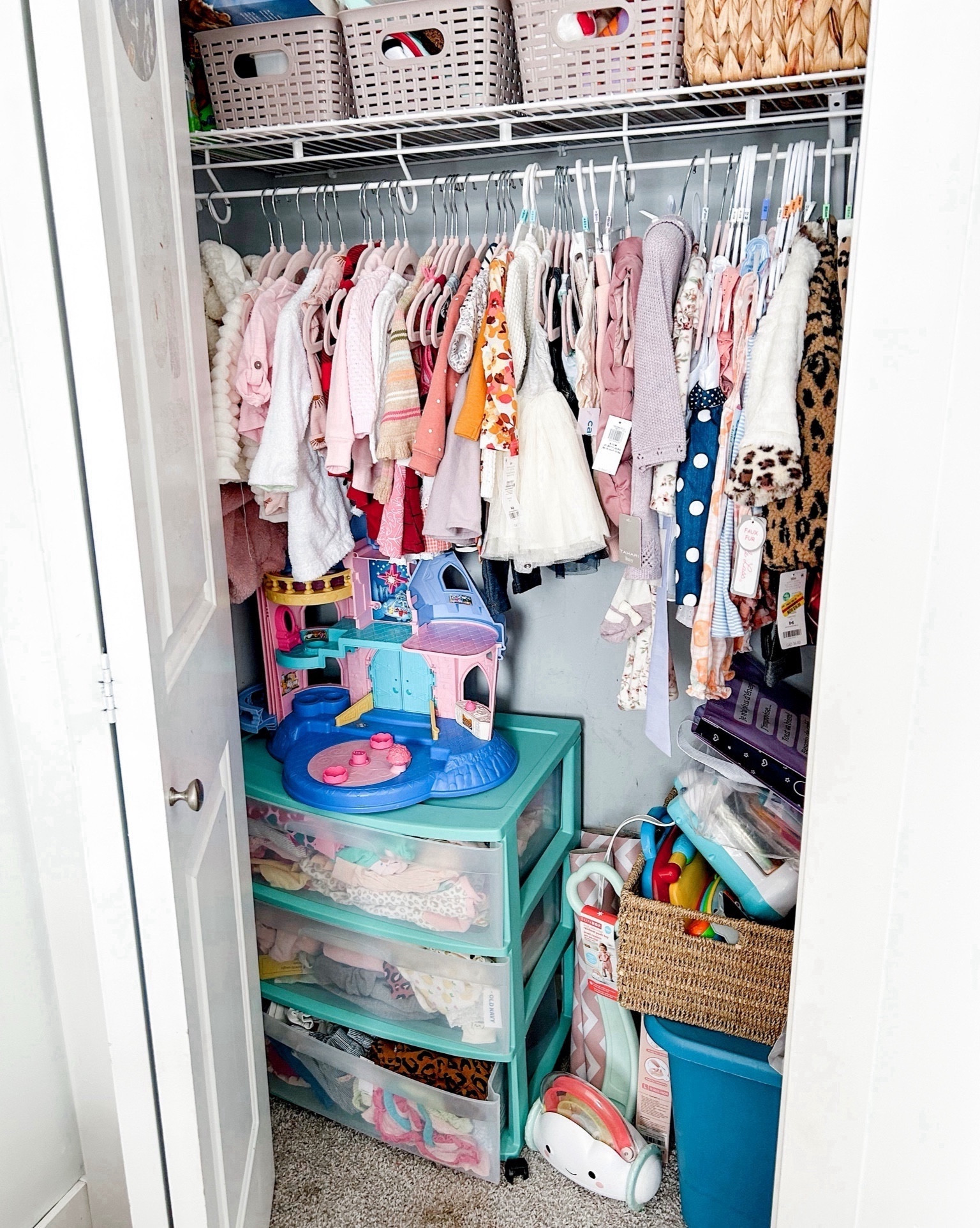 Organized closet in the nursery. 

Baby room
Baby clothes
Storage solutions
Velvet hangers
Amazon Canada
Skip Hop
Baby Toys 
Baby room
Nursery
Pink baby hangers
Little People castle 
Storage cart
Storage drawers 
Organization 

#LTKhome #LTKbaby