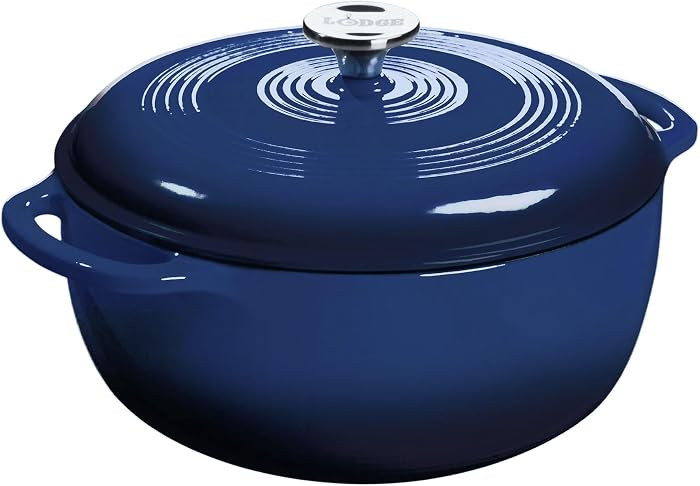 Lodge Essential Enamel Cast Iron Dutch Oven 6 Quarts - Perfect for Bread Baking, Braising, Marina... | Amazon (US)