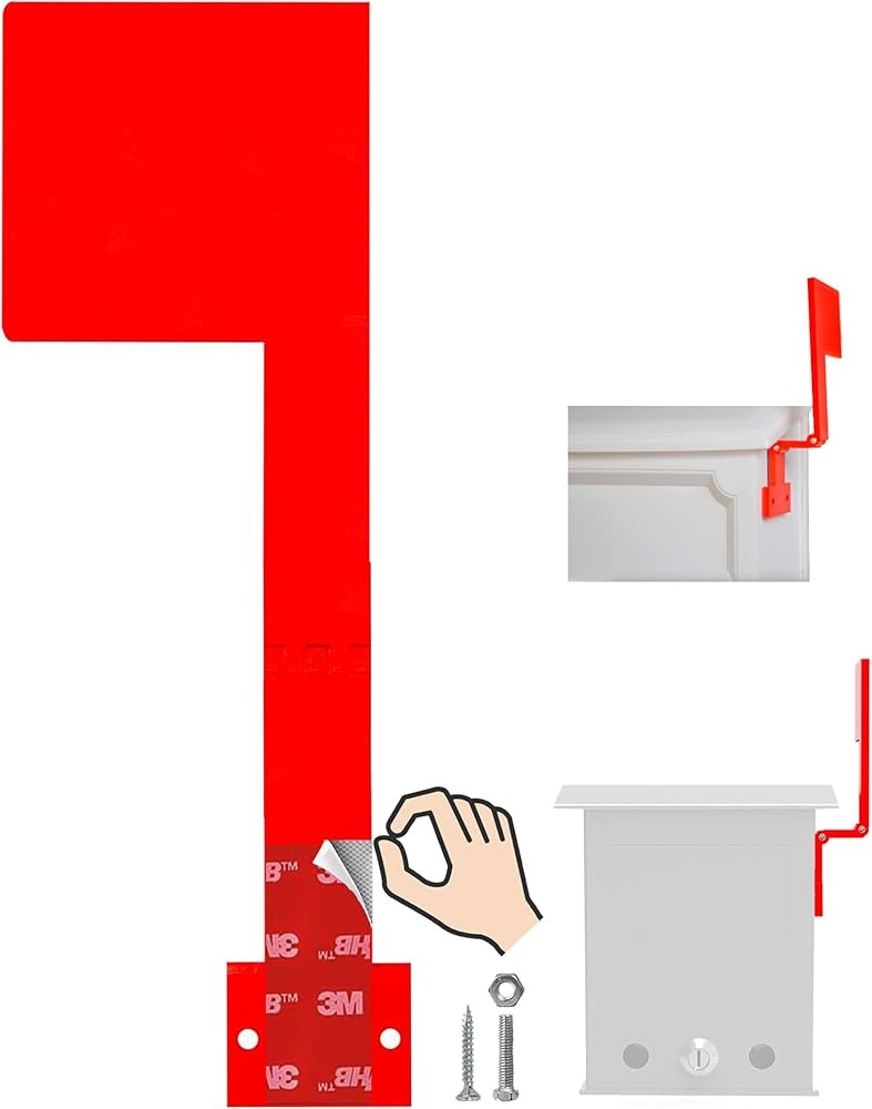 Wall Mount Mailbox Flag (Adhesive or Screw Installation) – Folding 180° Stick-On Flag for Vert... | Amazon (US)