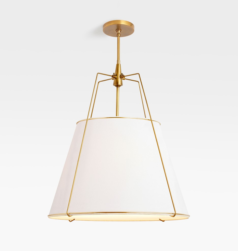 Conical 24" Oil-Rubbed Bronze Pendant with White Shade
 | Rejuvenation | Rejuvenation