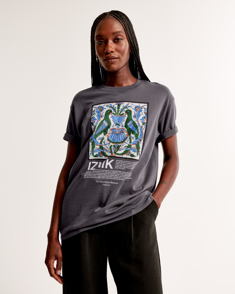 Women's Oversized Iznik Graphic Tee | Women's Tops | Abercrombie.com | Abercrombie & Fitch (US)