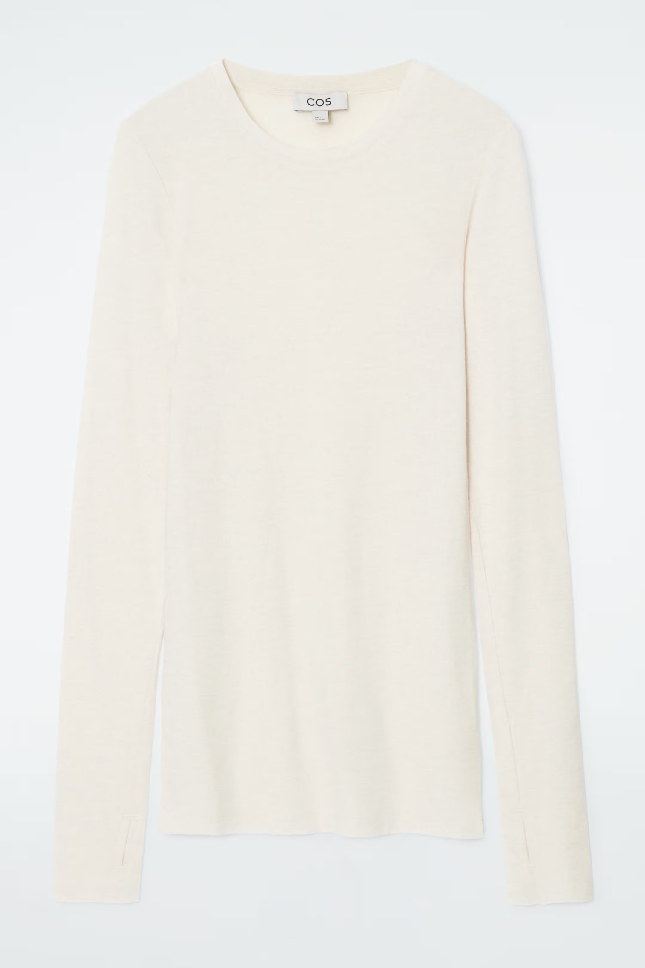 CREW-NECK MERINO WOOL TOP - OFF-WHITE | COS (AU)