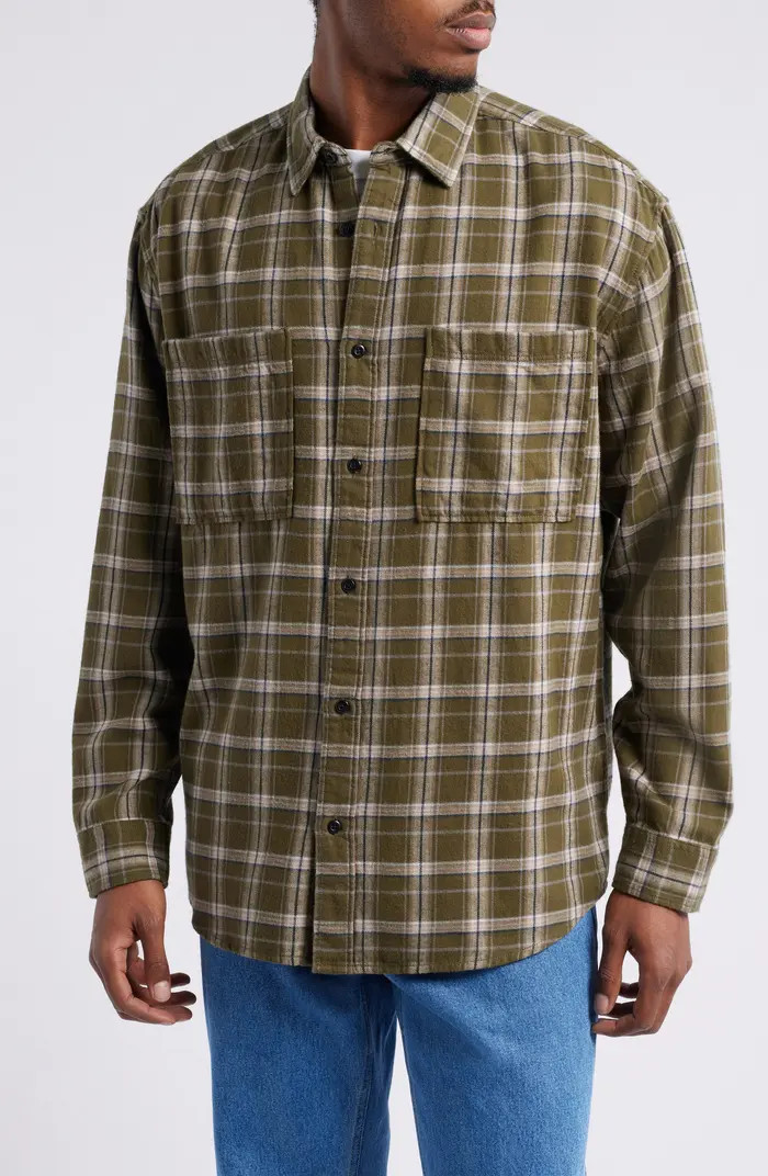 BP. Plaid Cotton Flannel Button-Up Shirt | Nordstrom | Nordstrom