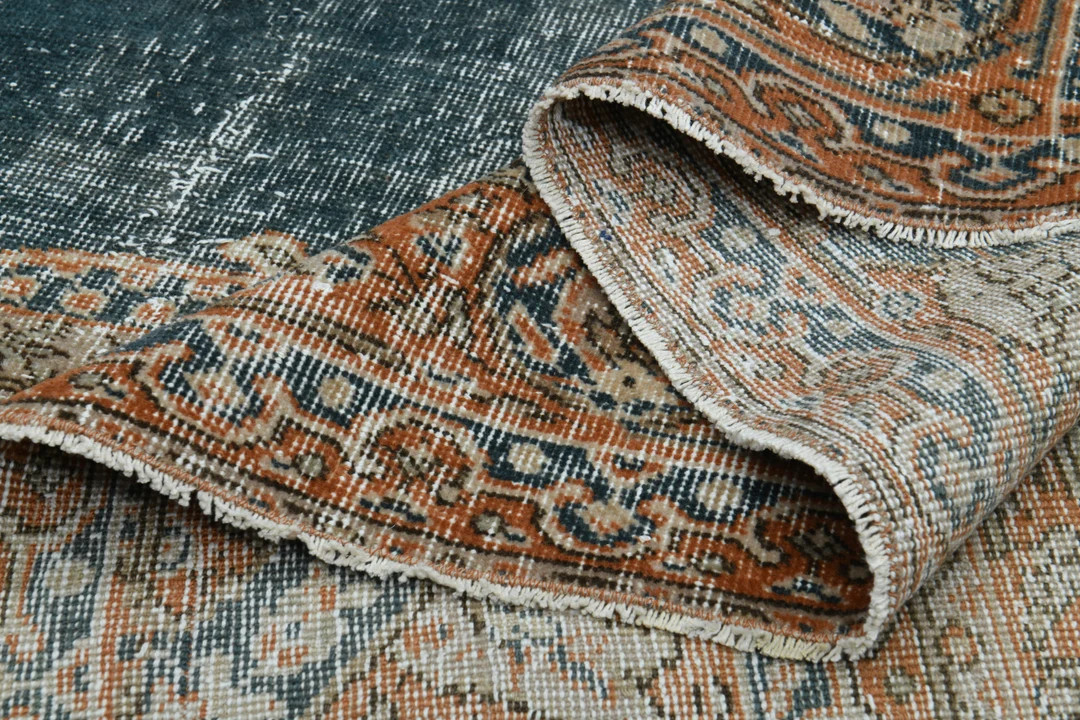 8'9x12'3 ft, PEACOCK BLUE ORANGE, Minimalist Luxury Decor, Living Room Rug Area Rug 10x13, Handma... | Etsy (US)