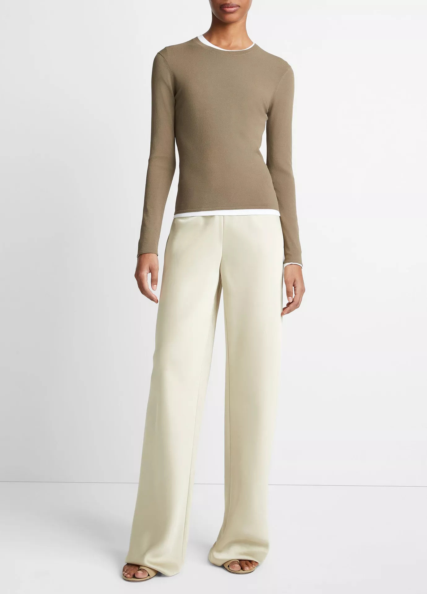 Satin High-Waist Bias Pant | Vince LLC
