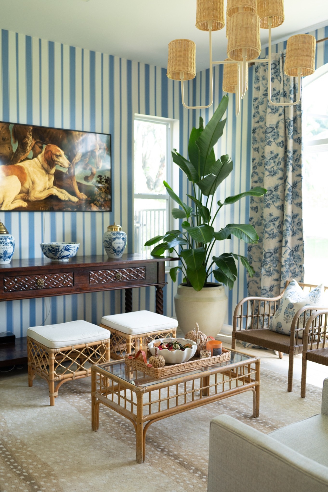 Living room decor
Curtains
Acryllic curtain rod
Antelope rug 
Ottomans 
Coastal style 

#LTKhome