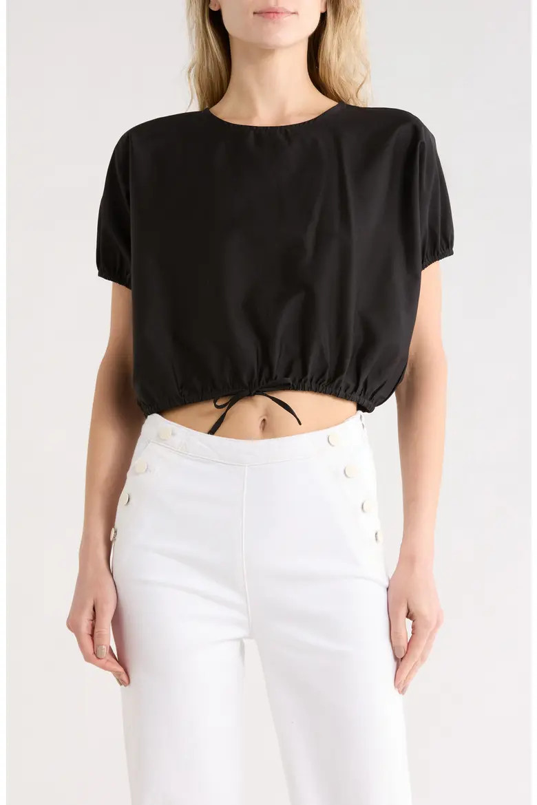 Short Sleeve Tie Waist Crop Top (Women) | Nordstromrack | Nordstrom Rack