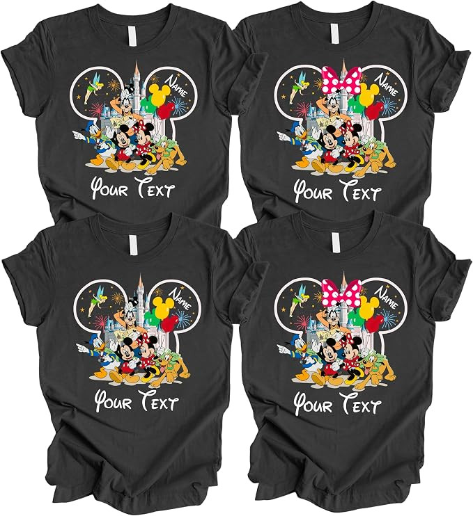 Family Vacation Custom Shirt – Personalized Castle Theme Tee with Balloons and Fireworks – Ma... | Amazon (US)