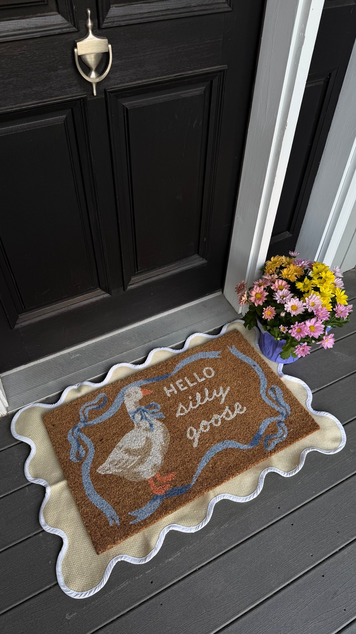 My spring porch situation 🪿🌸🌼

#porch #doormat #sillygoose #springhomedecor 

#LTKHome