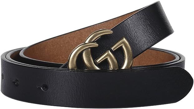 G-Style Gold Buckle Womens Slim Belt ~ 2.5cm Belt Width | Amazon (US)