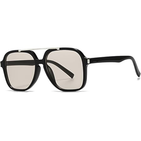 Fashion Pilot Sunglasses Women Retro Square Sunglasses Female Double Bridge 70s Shades UV Protect... | Amazon (US)