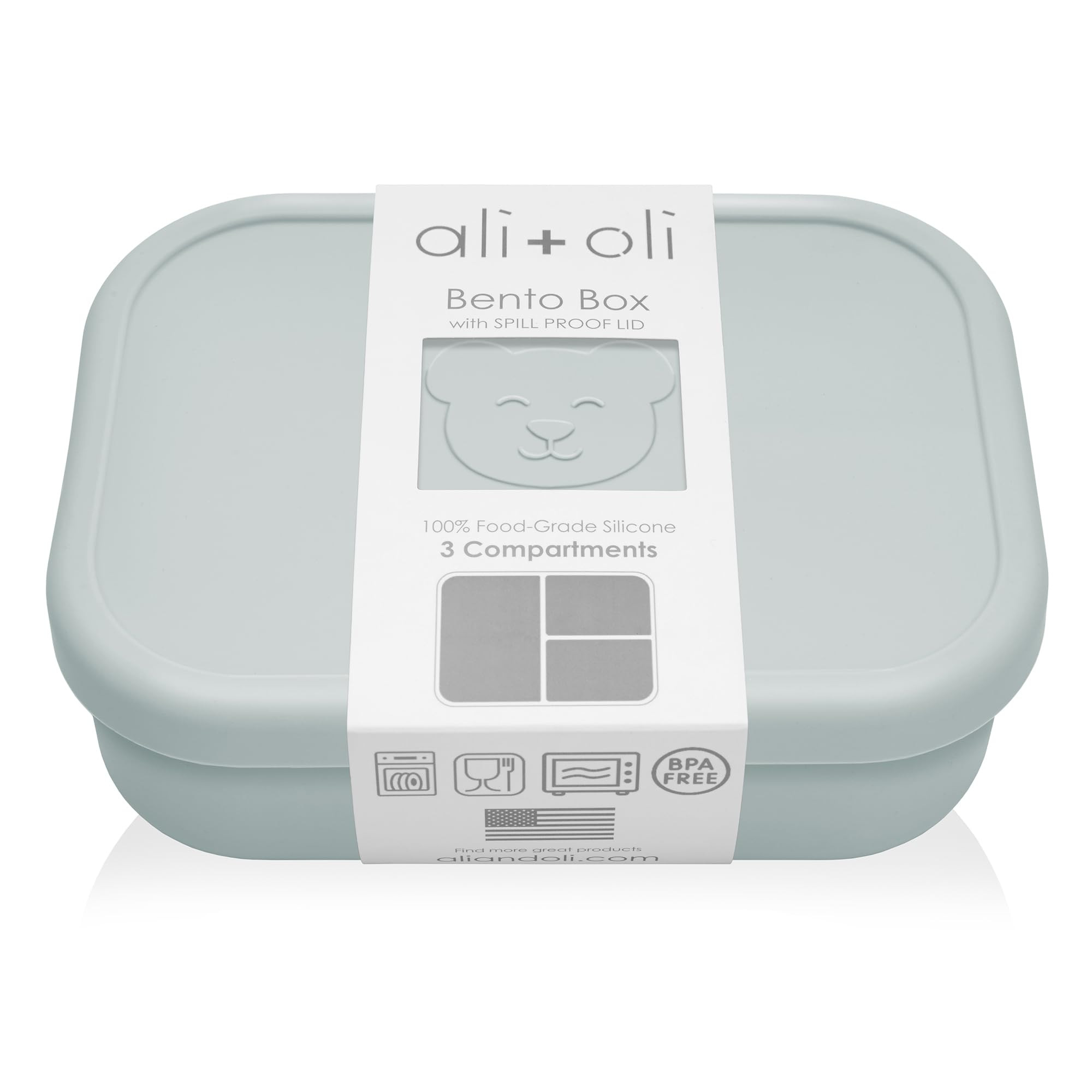Ali+Oli Silicone Bento Box (Blue) Lunch Box for Kids, Toddlers, Preschoolers & Adults | BPA-Free ... | Amazon (US)