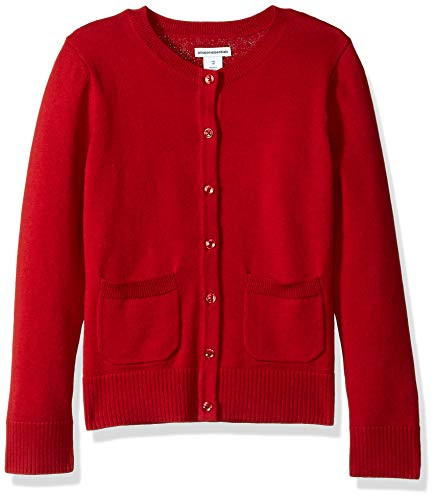 Amazon Essentials Toddler Girls' Uniform Slim Fit Cardigan Sweater, Red, 2T | Amazon (US)