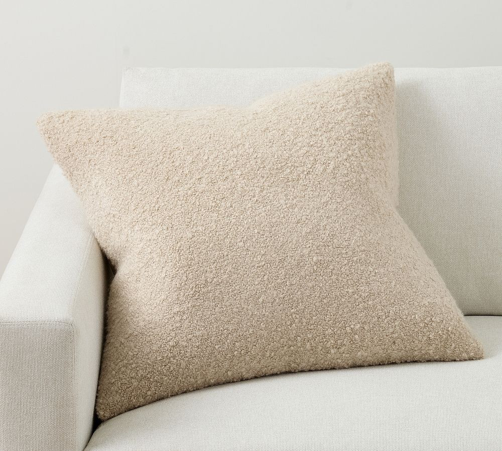 Boucle Pillow Cover, 24"", Cement | Pottery Barn (US)