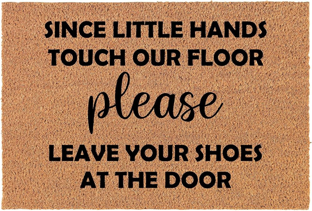 Welcome Doormat Coco Coir Door Mat Gift Since Little Hands Touch Our Floor Please Leave Your Shoe... | Amazon (US)