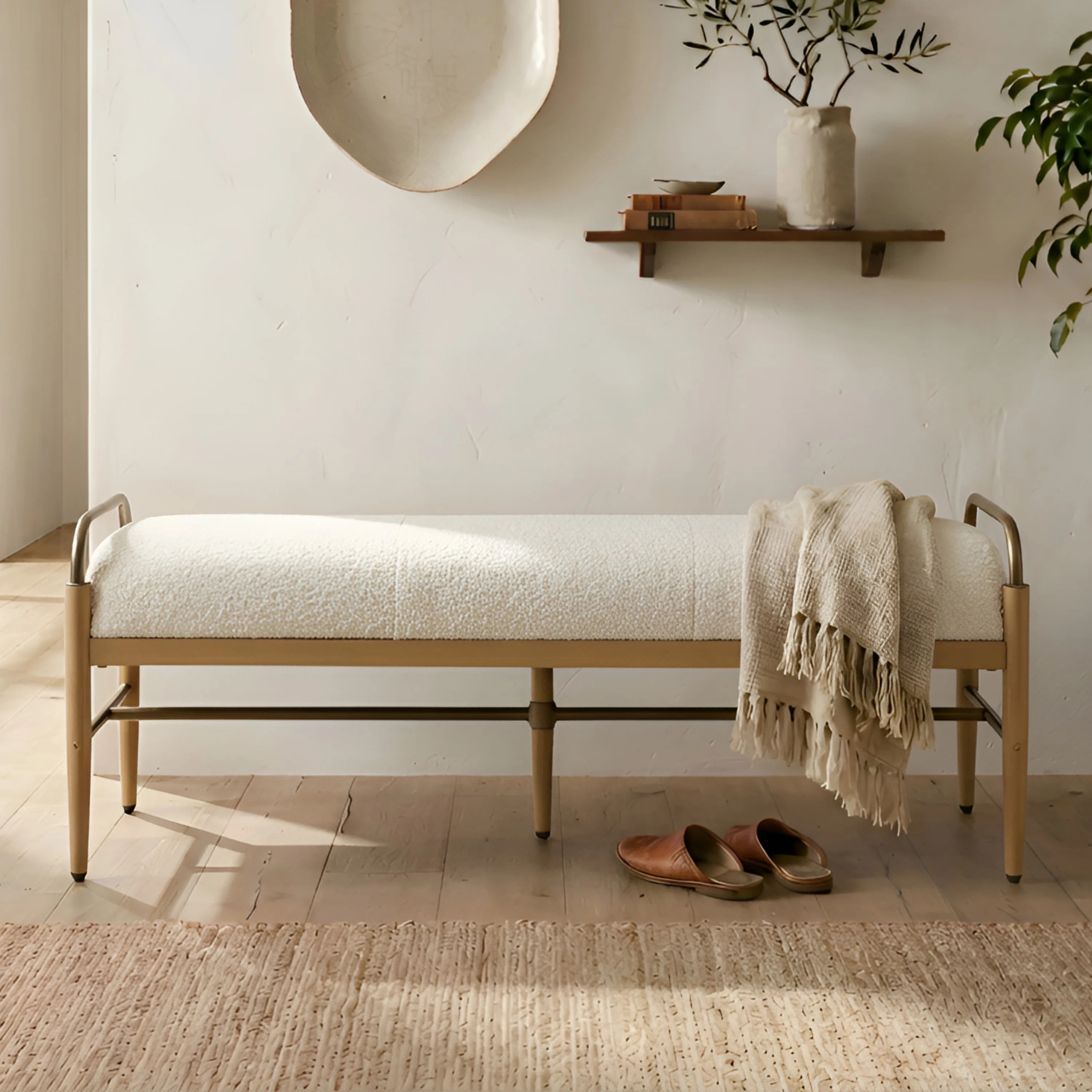 Modern Bench With Metal Frame | Wayfair North America